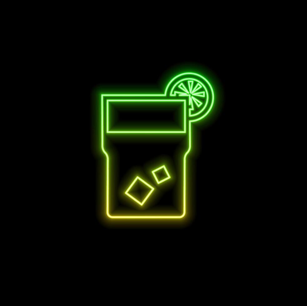 Coctail Bar neon logo design vector