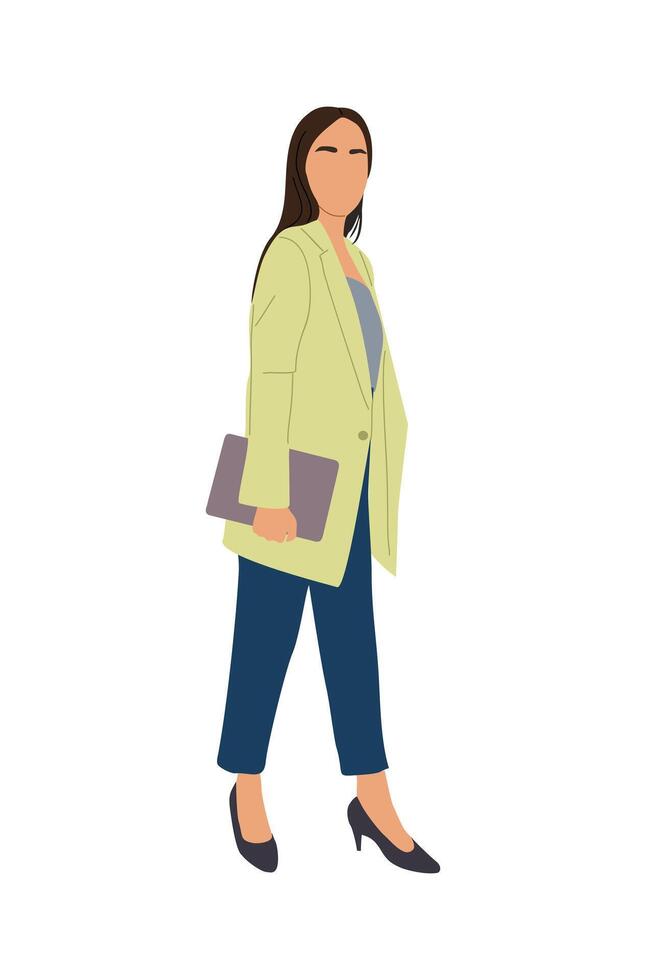 Set of Modern business women illustrations. vector