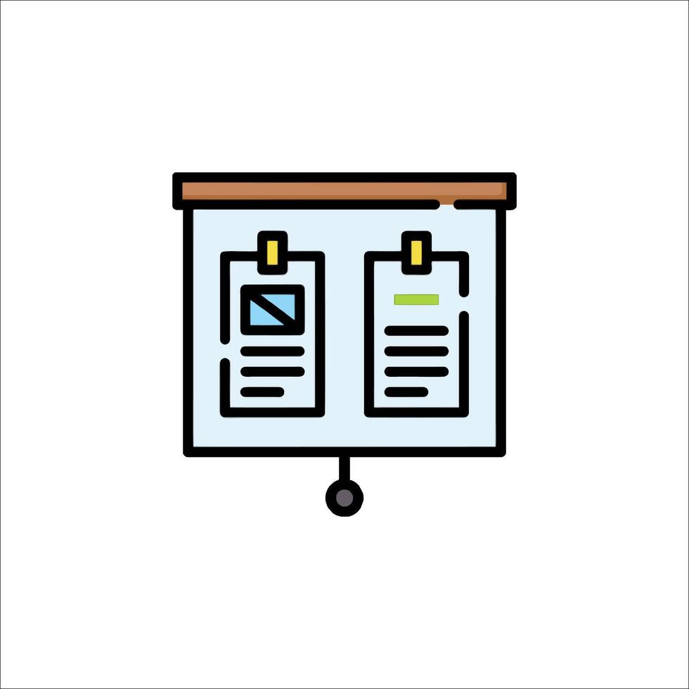 A whiteboard with a paper clip icon vector