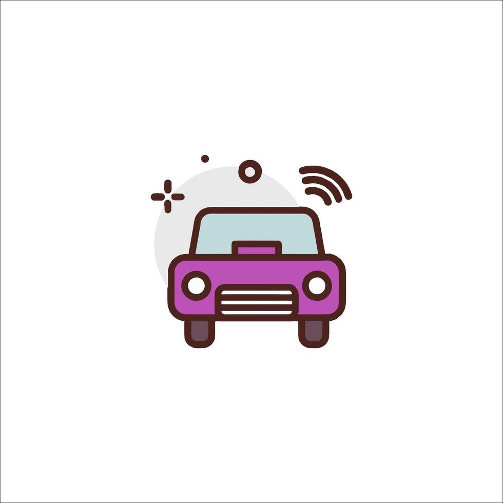A purple car with a wifi icon vector