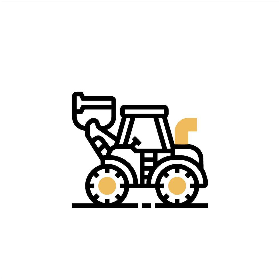 A tractor with a bucket on the front vector