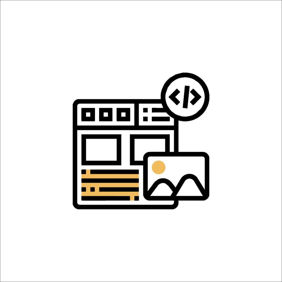 A web page with a picture of a computer and a clock vector