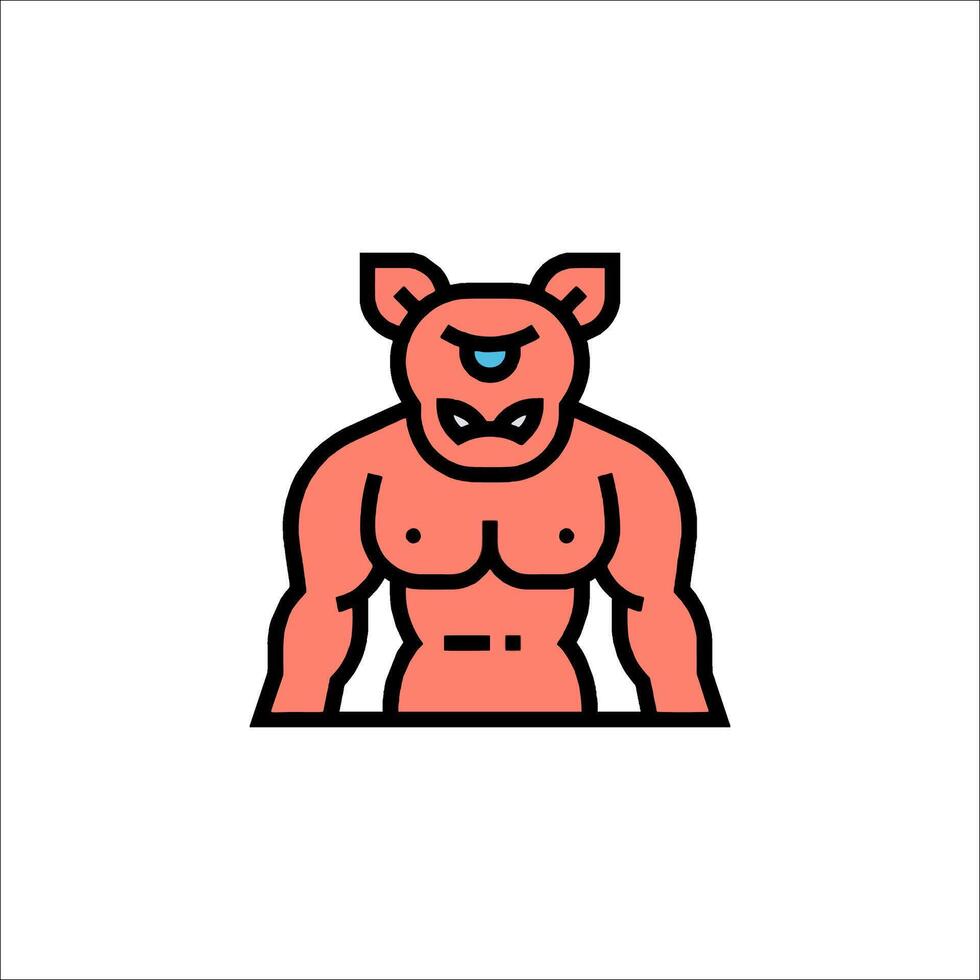 A cartoon bear with a big chest vector