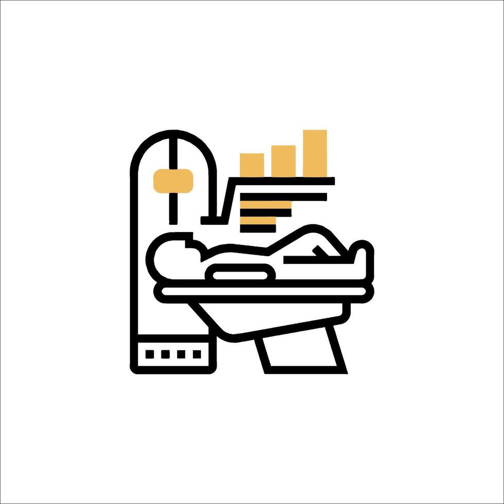 A man is laying on a bed with a bar graph on the wall vector