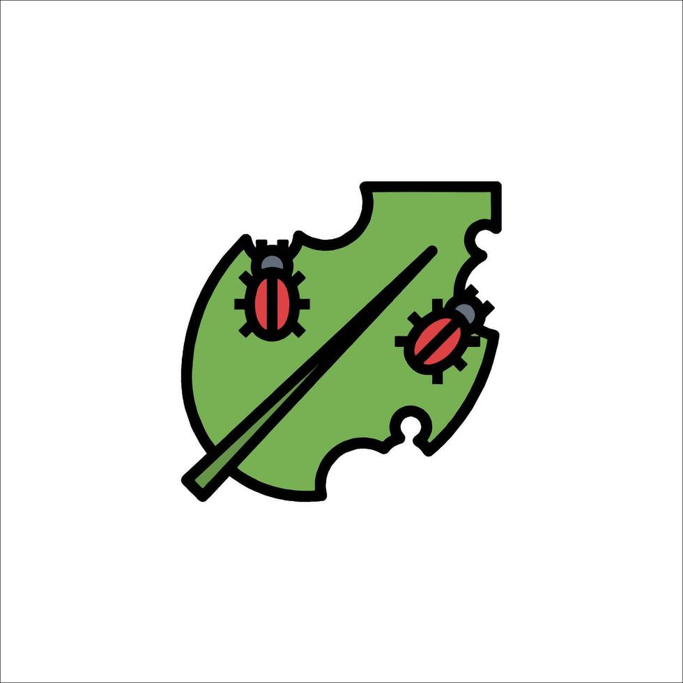 A green leaf with two bugs on it vector