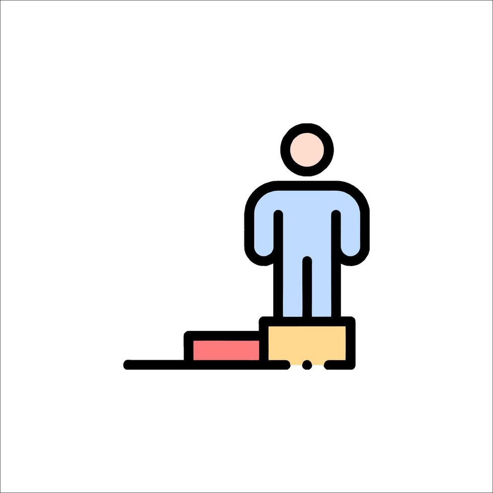 A man standing on a box icon vector