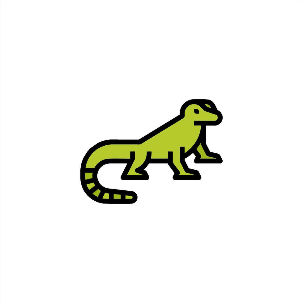 A green lizard on a white background vector