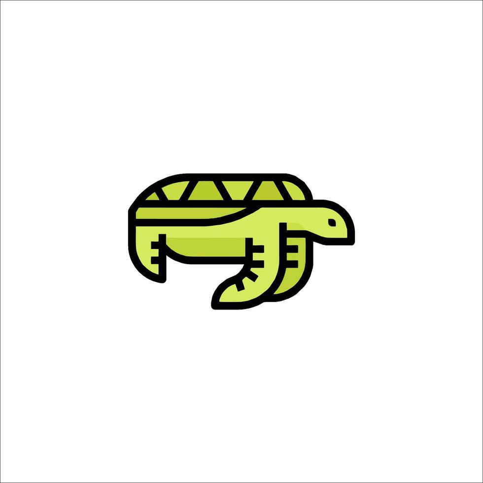 A turtle logo with a green background vector