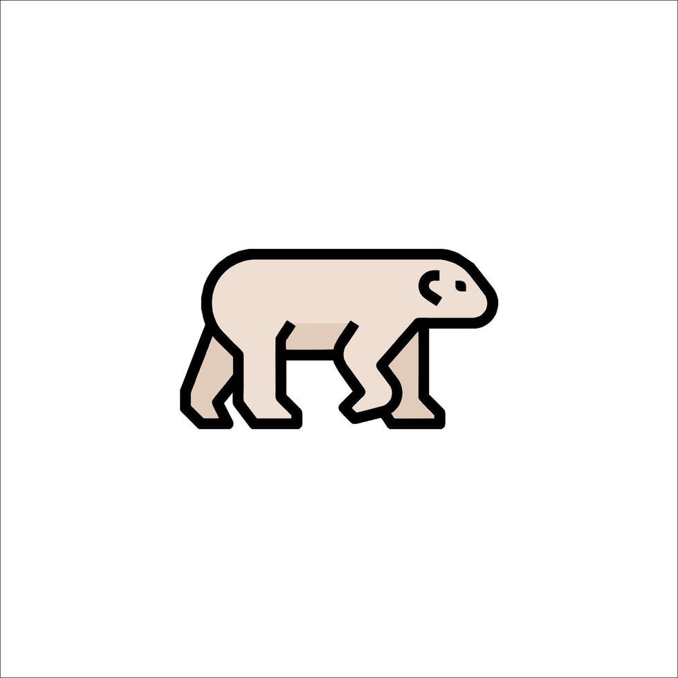 A polar bear icon on a white background vector