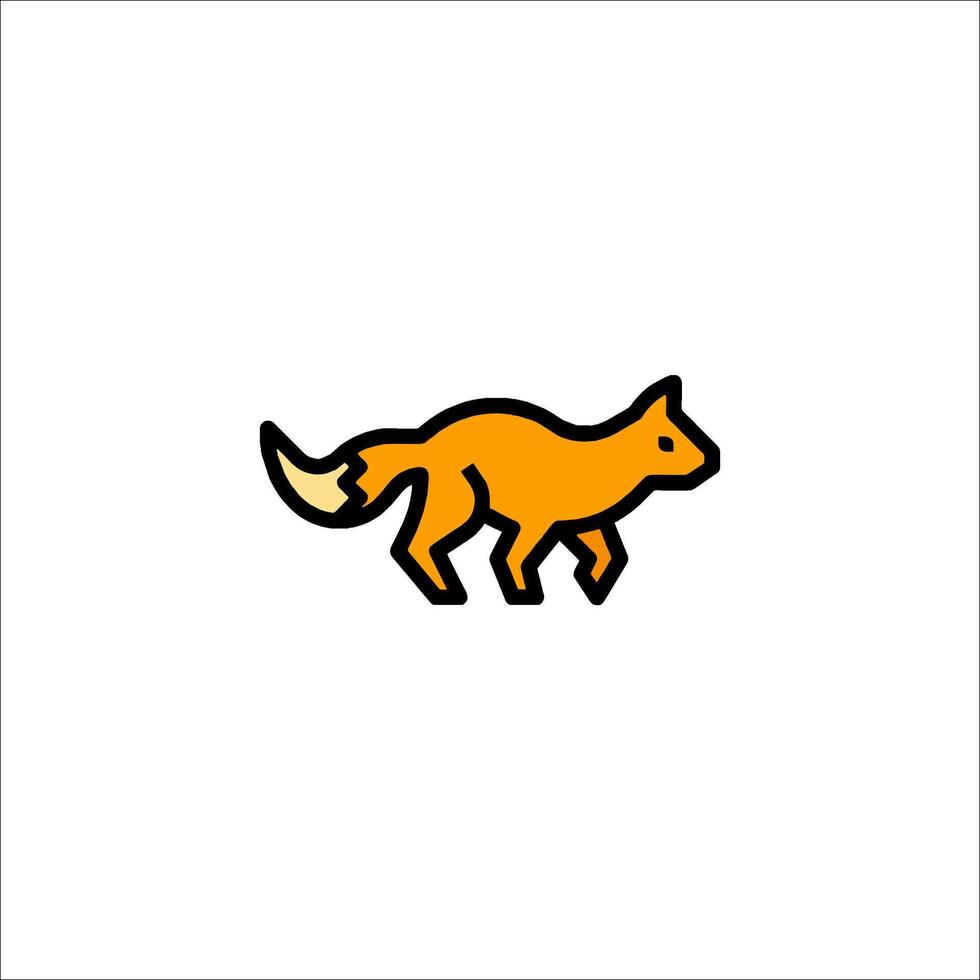 A cartoon fox running on a white background vector