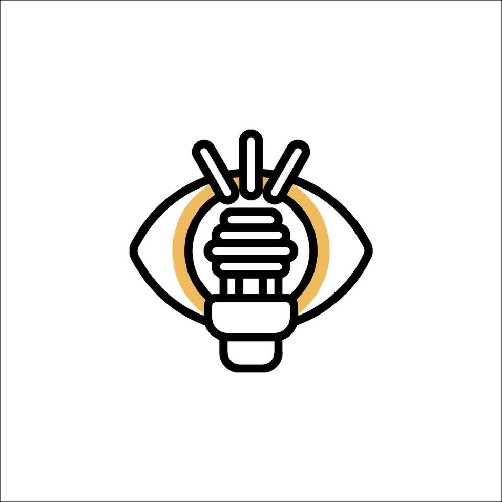 An icon of a light bulb with an eye vector