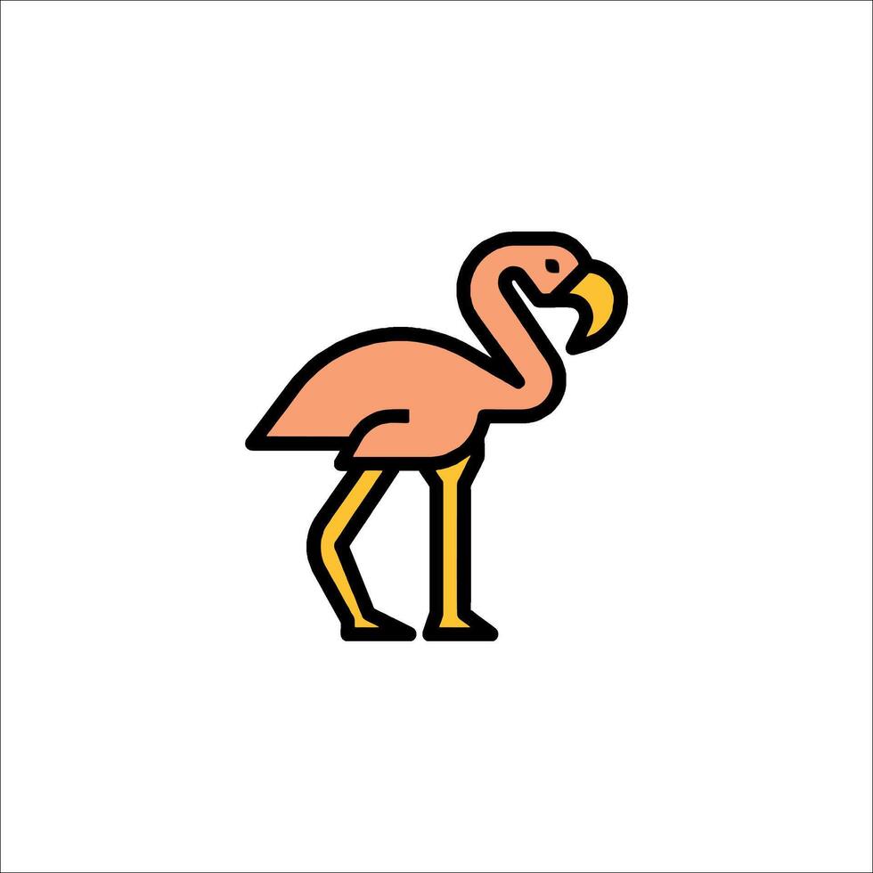 A flamingo icon in a line style vector
