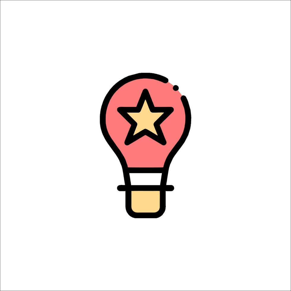 A light bulb with a star inside it vector
