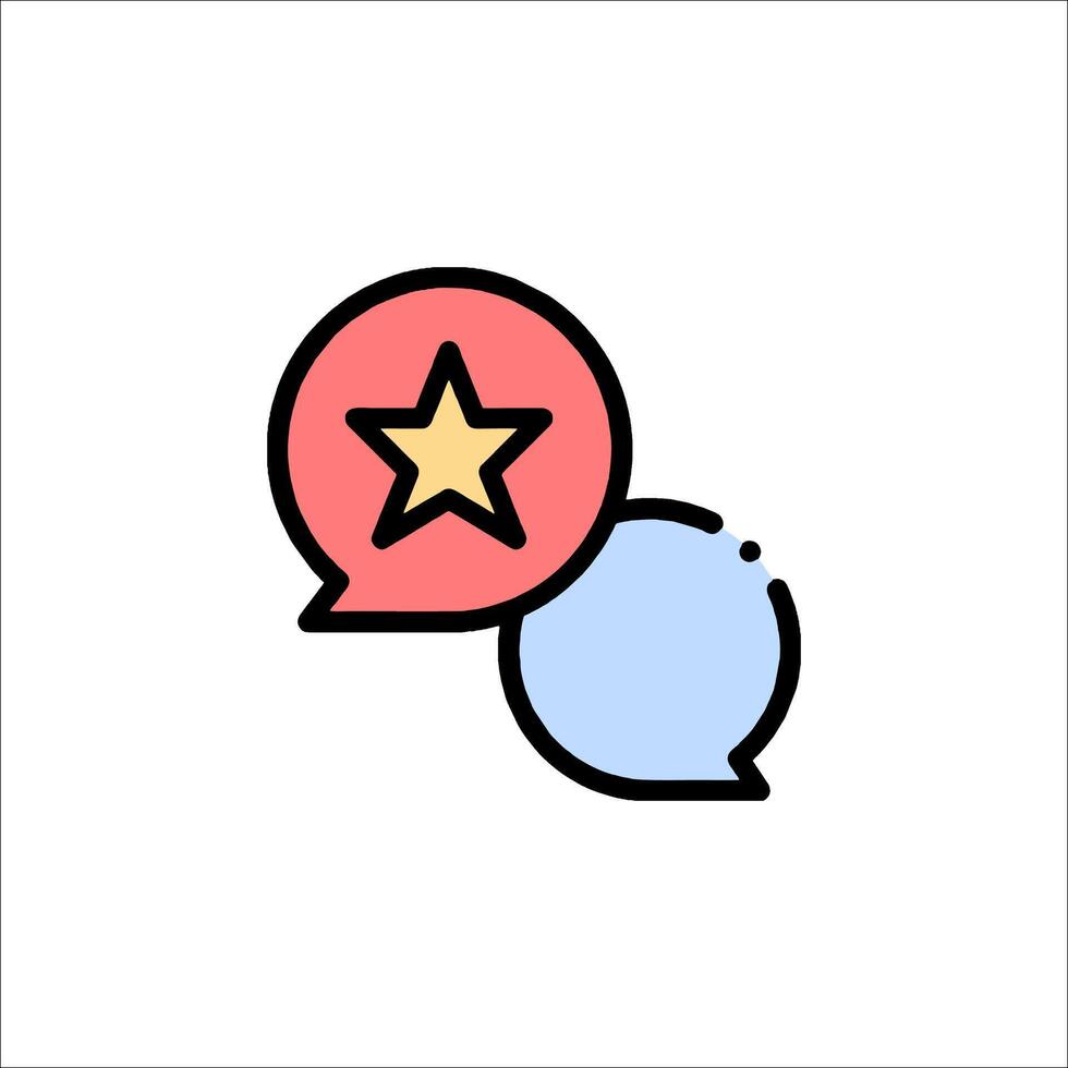 A star and two speech bubbles with a star on top vector