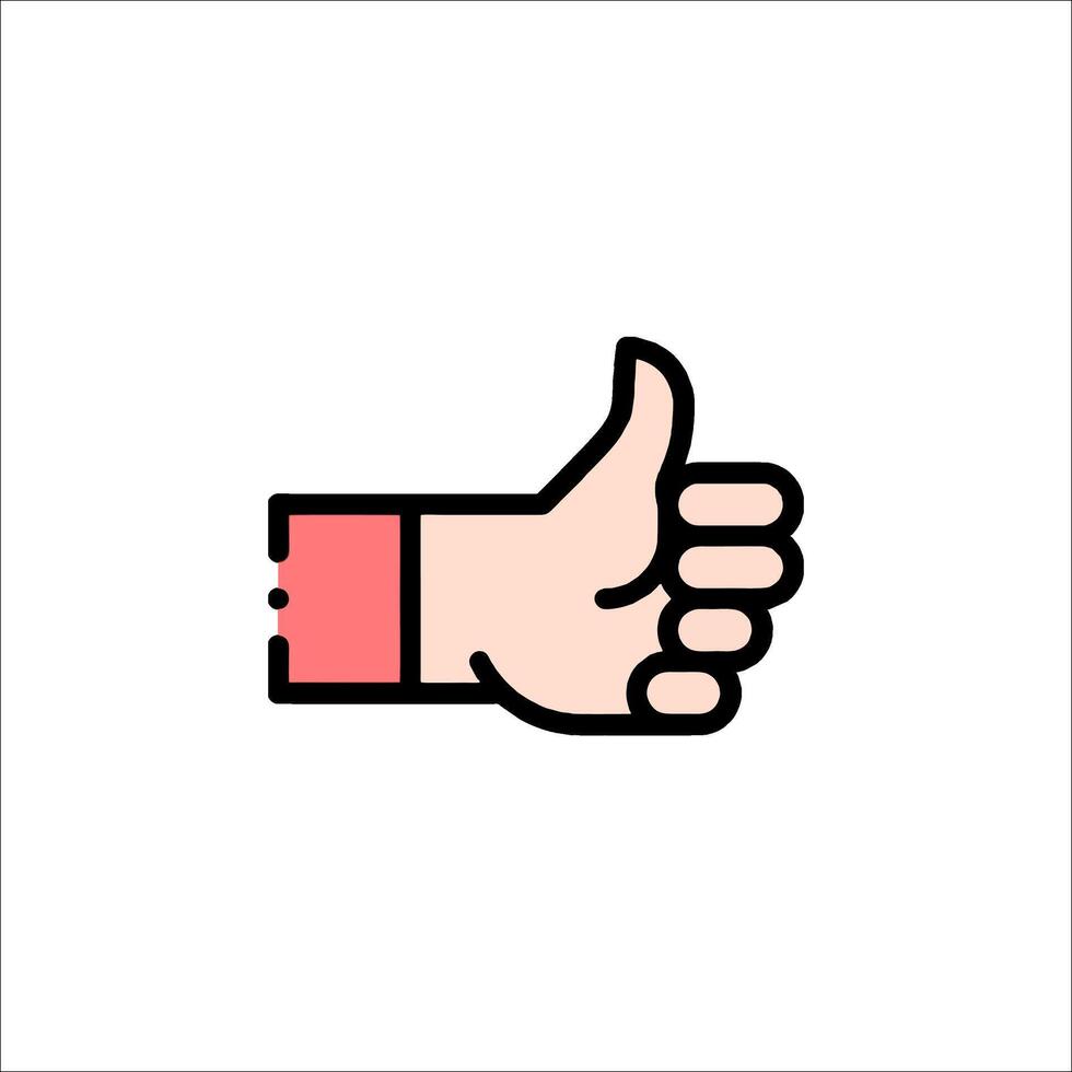 Thumb up icon in a flat style vector