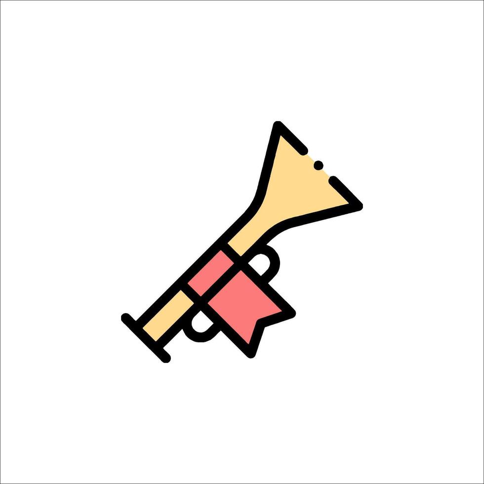 A trumpet icon with a red ribbon vector