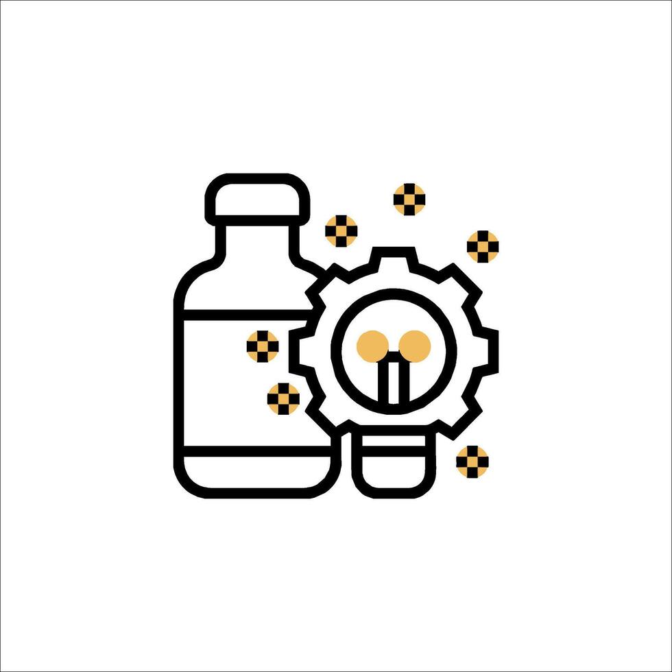 A bottle with a clock and a clock icon vector