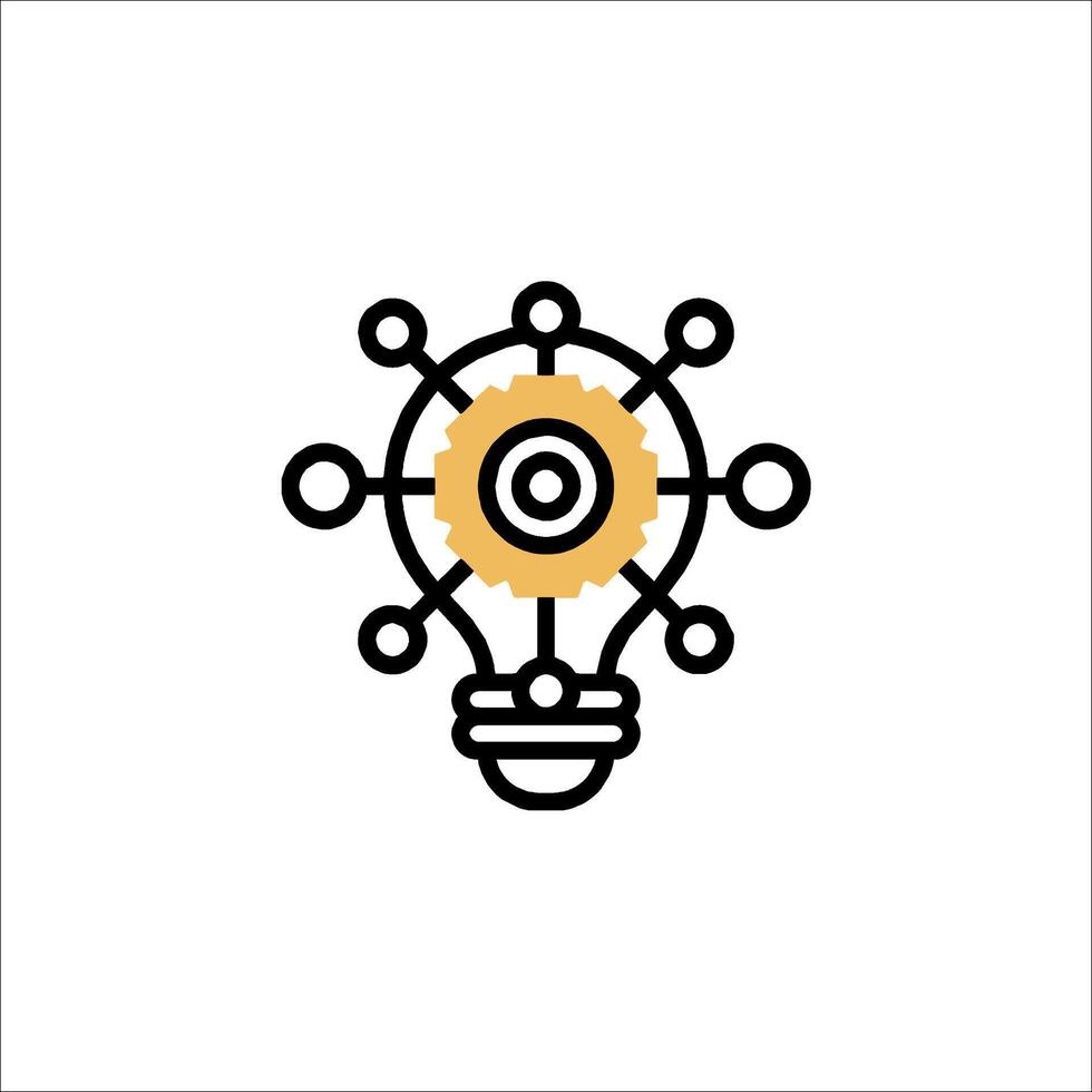 A light bulb with gears inside it vector
