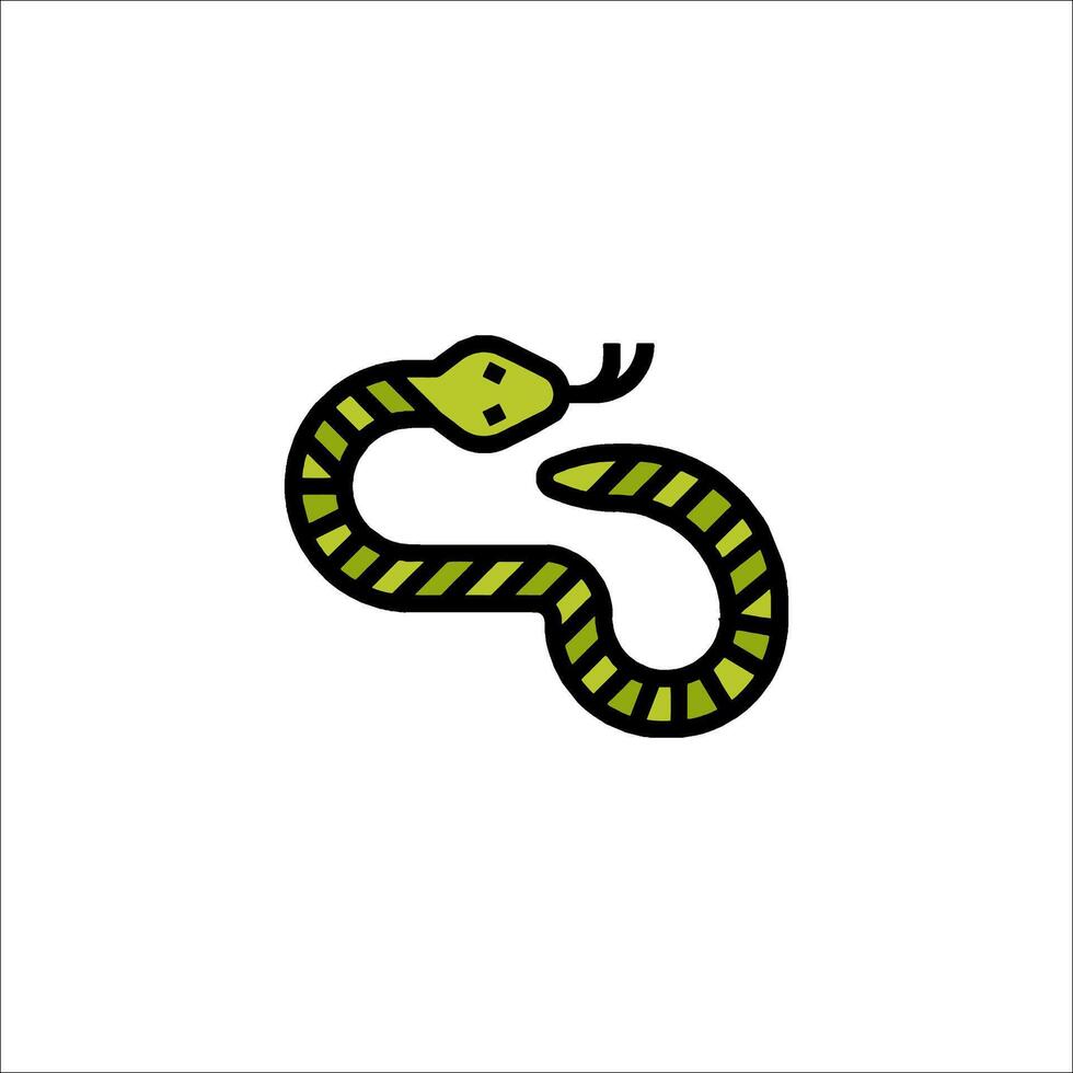 A snake logo with green stripes vector