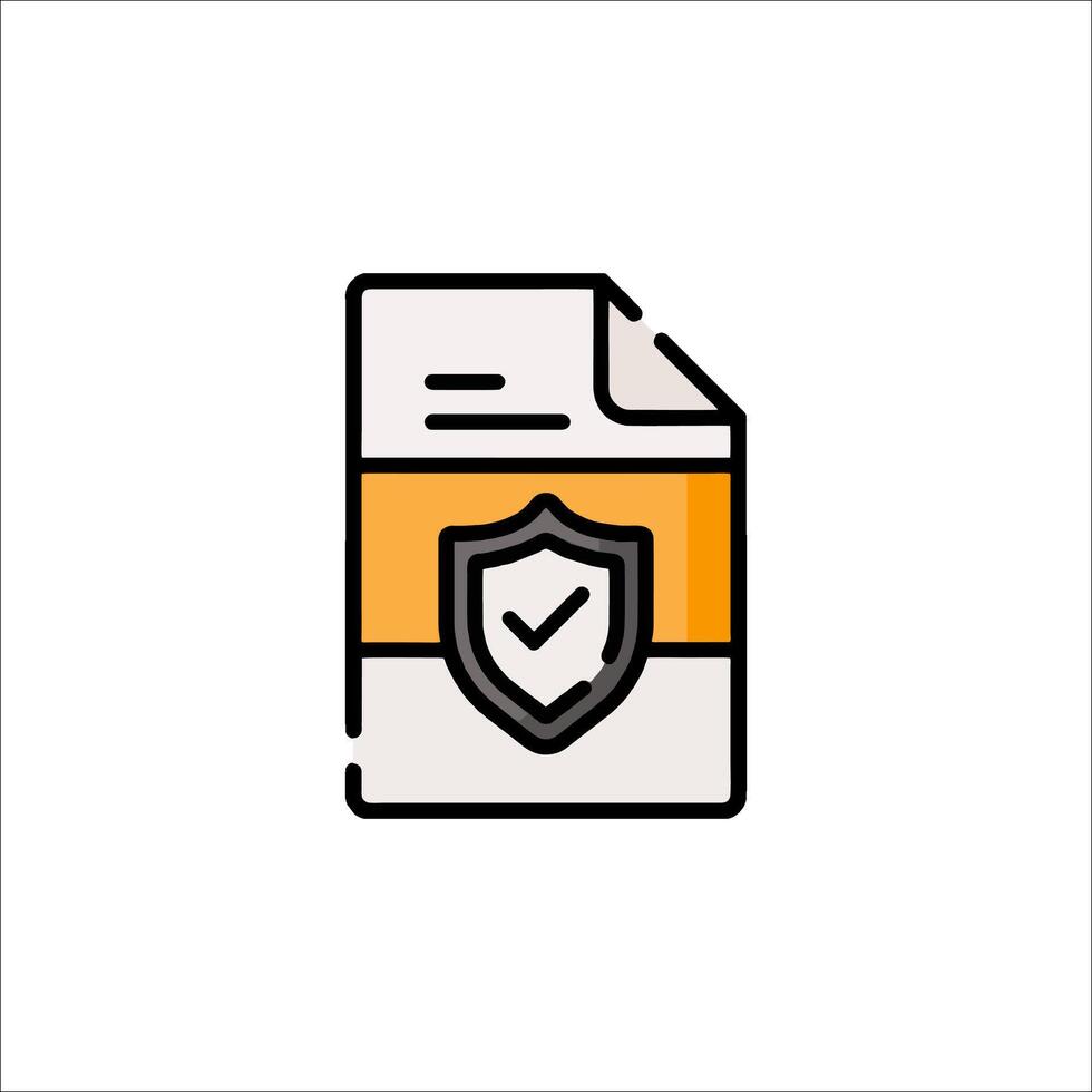 A document with a shield icon vector