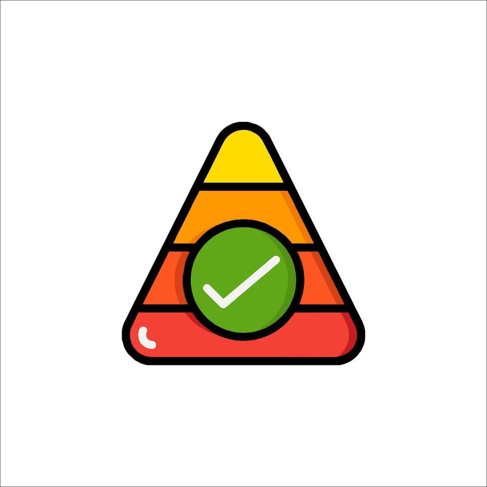 A triangle with a check mark on it vector