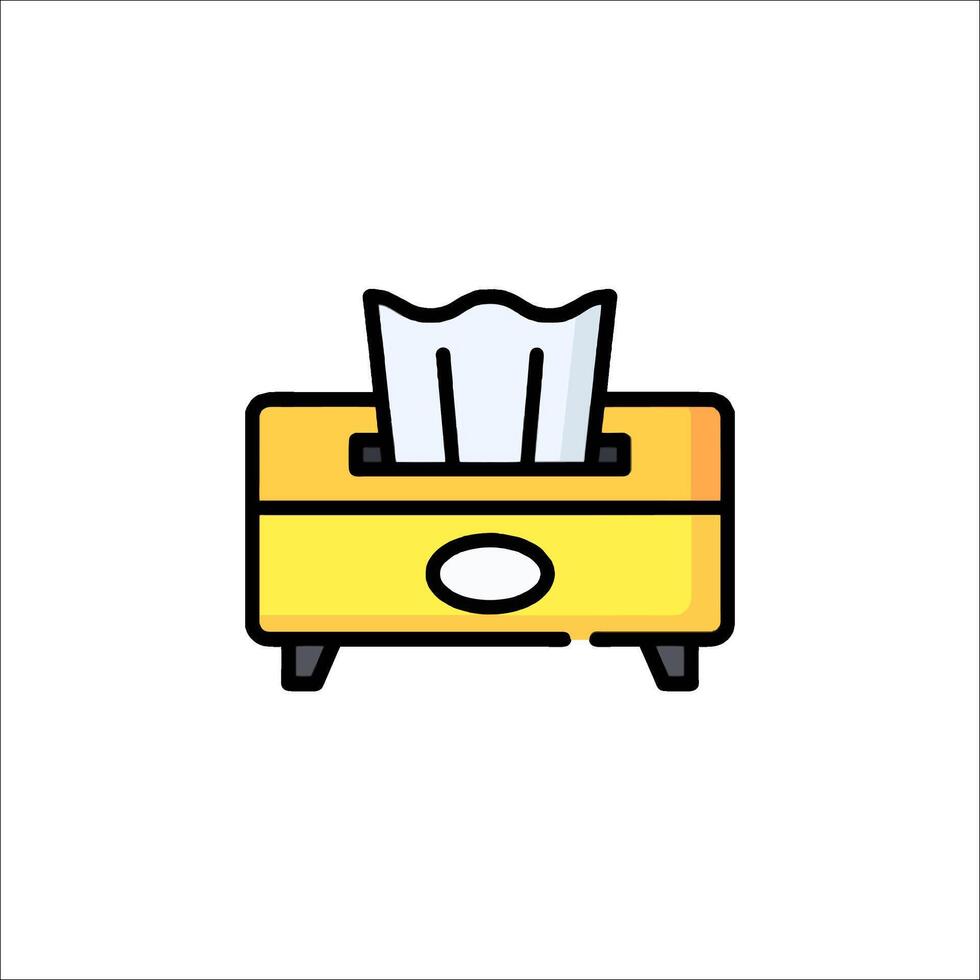 A yellow box with a tissue inside of it vector