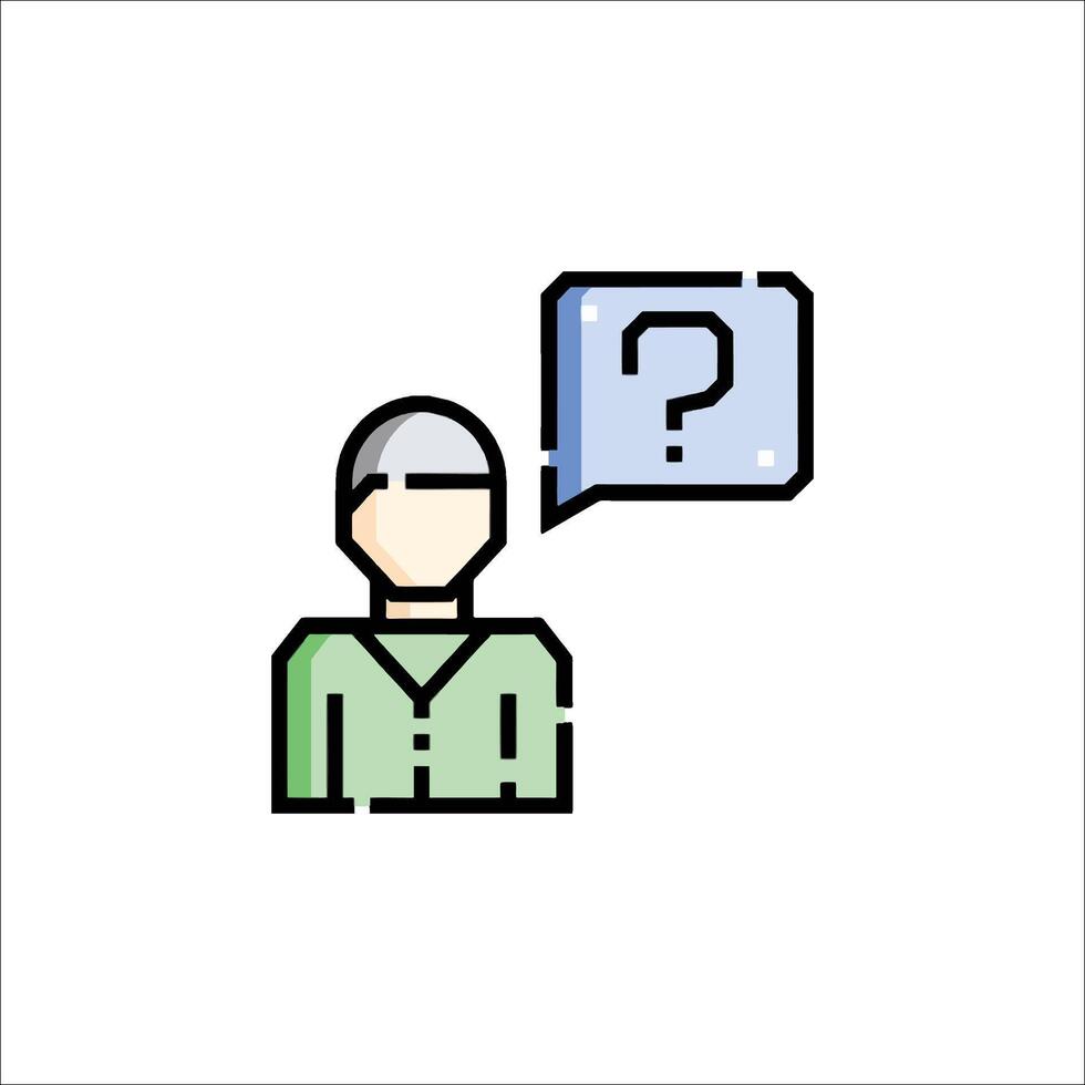 A man with a question mark on his head vector
