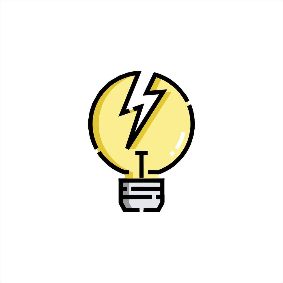 A light bulb with a lightning bolt on it vector