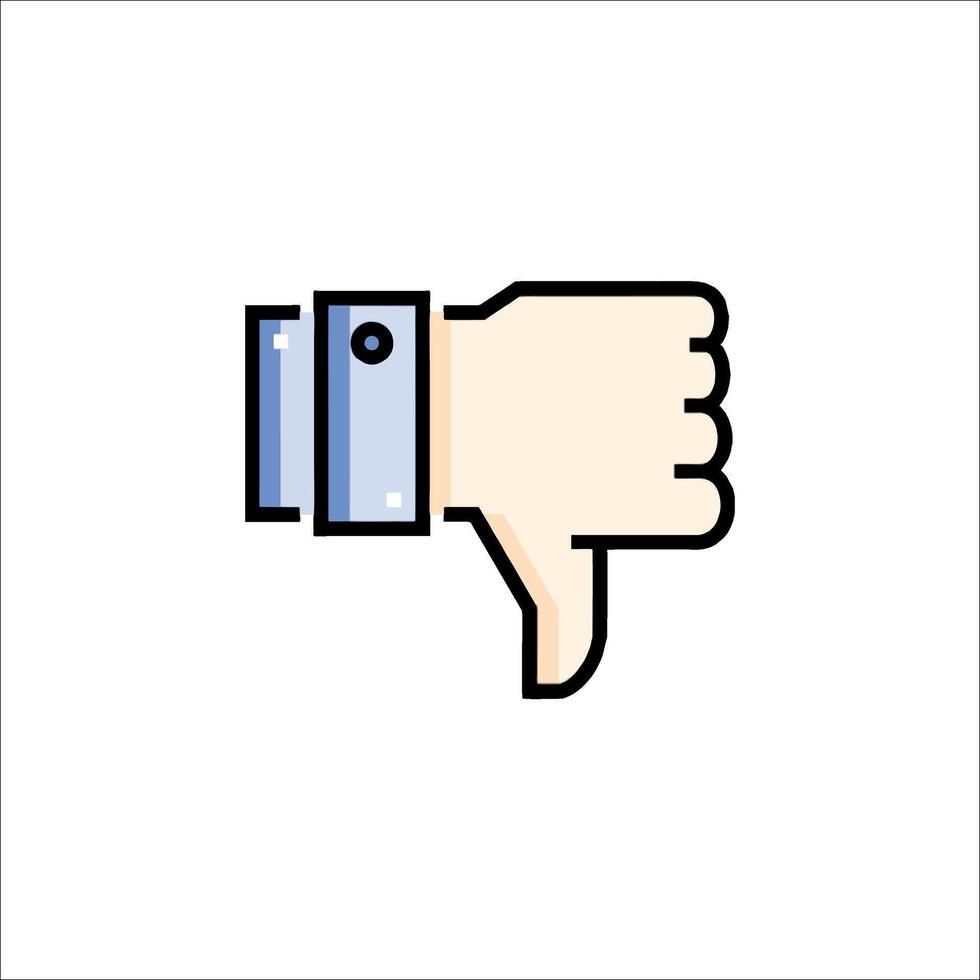 Thumb down icon in flat style illustration vector