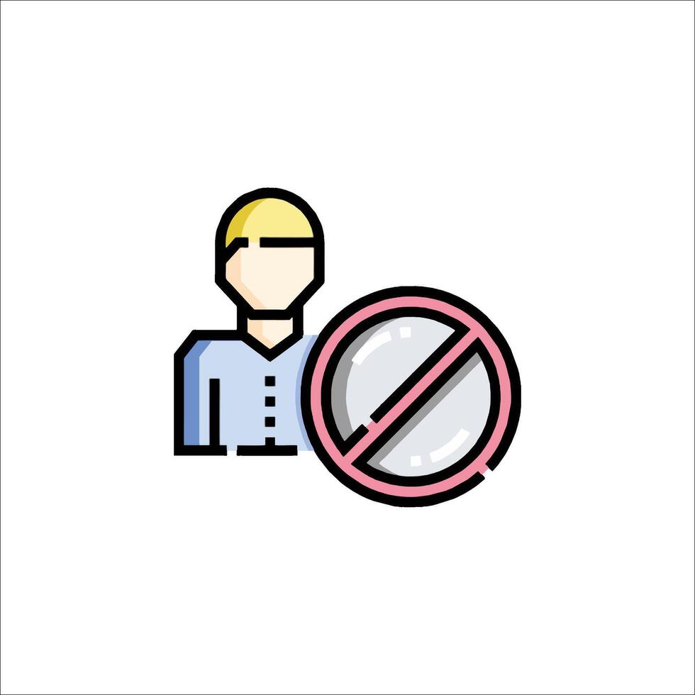 A man holding a sign that says no entry vector