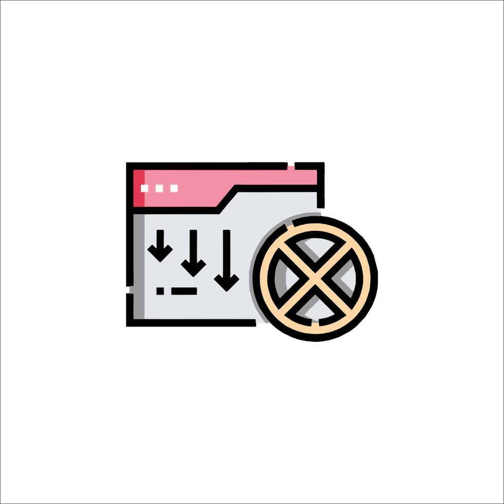 A file icon with a red arrow and a red cross vector