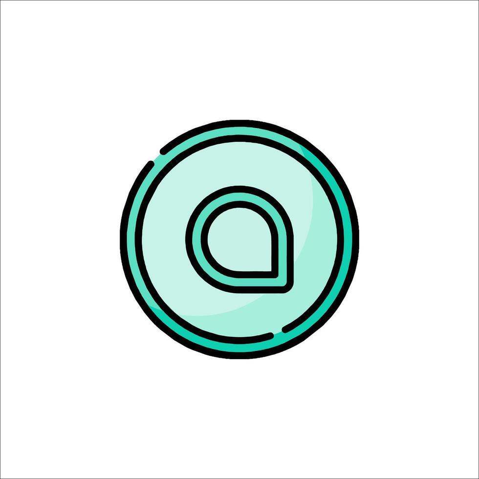 A green circle with the letter a in it vector