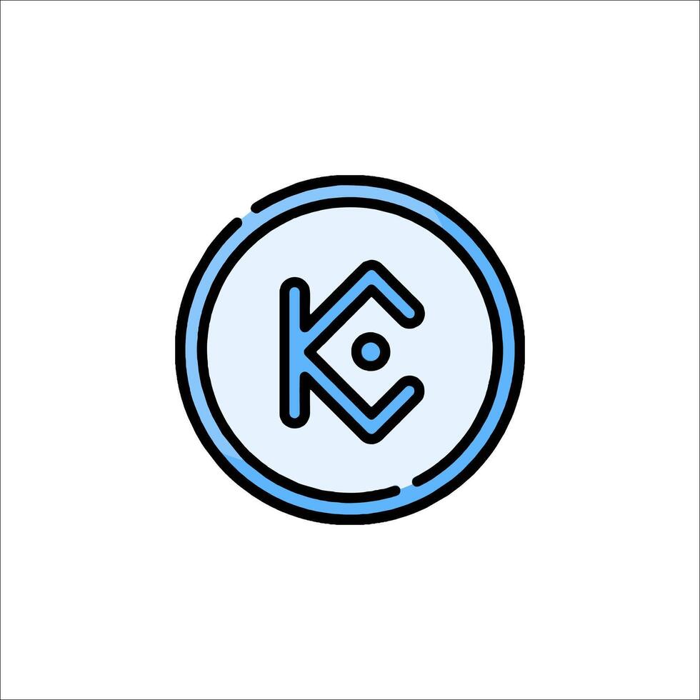 The k logo in a circle with a blue outline vector
