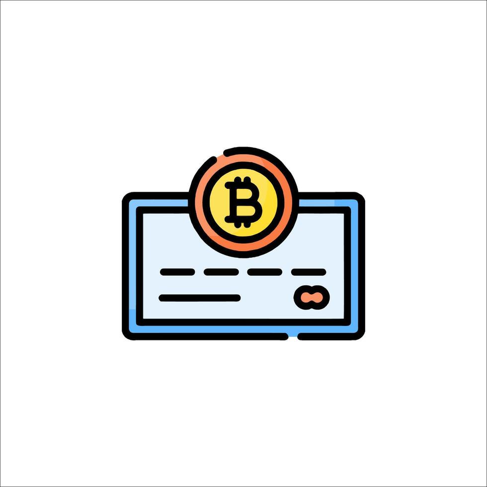 Bitcoin payment icon, line icon, illustration vector