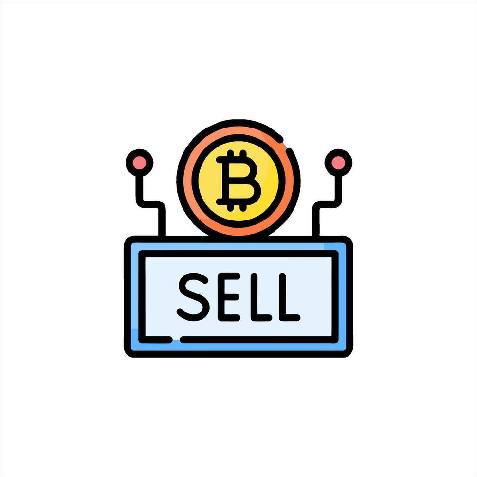Bitcoin sell icon illustration vector