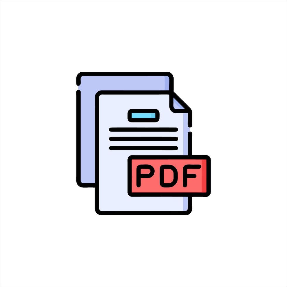 Pdf icon illustration vector