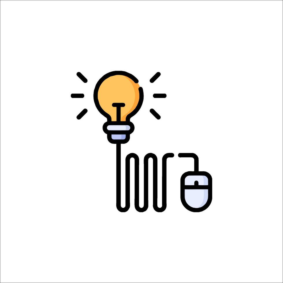 Light bulb and mouse icon illustration vector