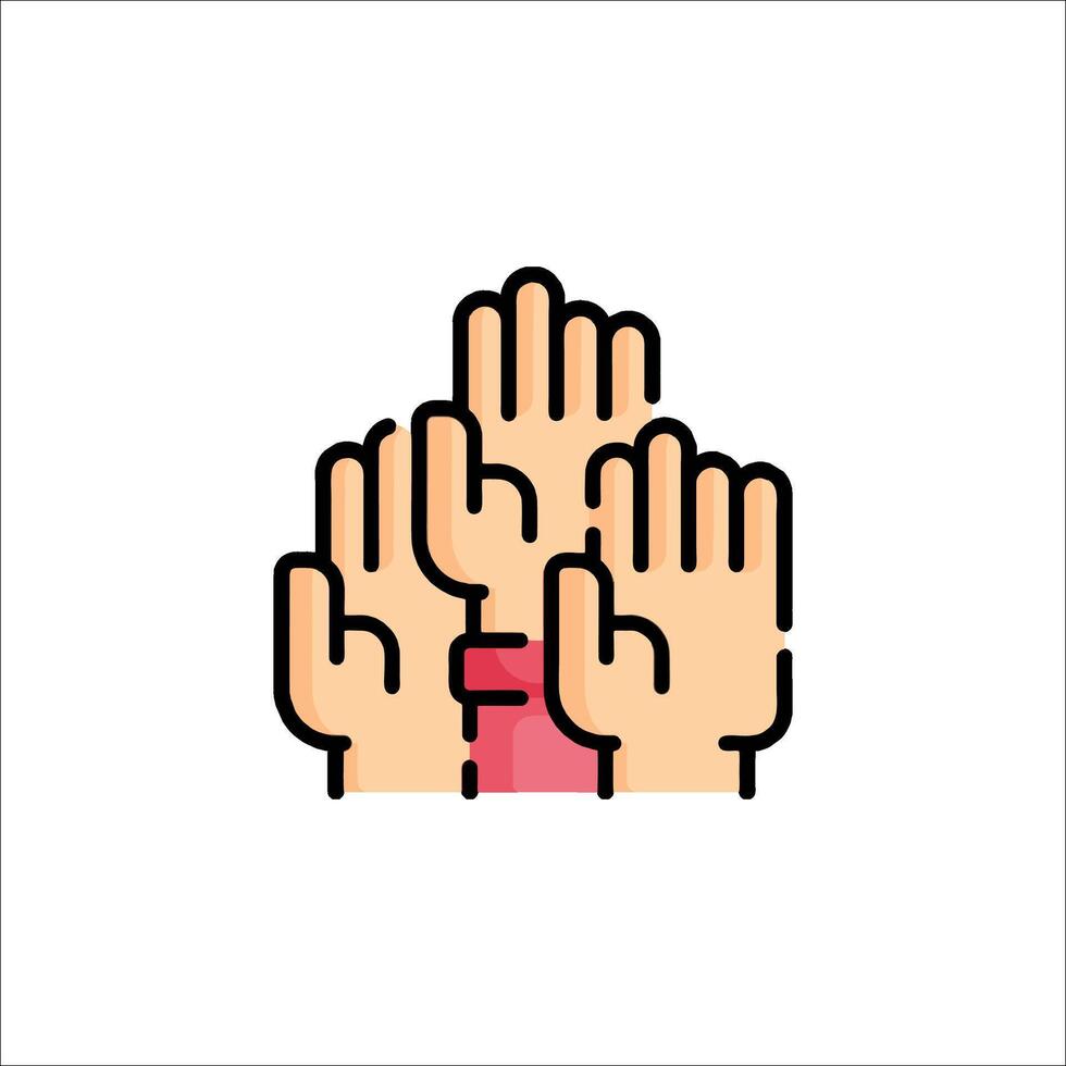 Hands raised icon illustration vector
