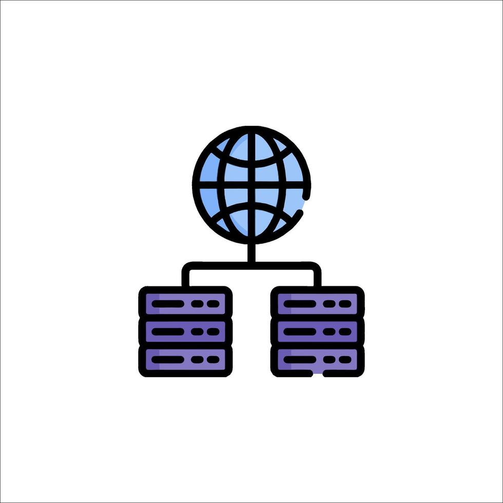 A server with a globe on top of it vector