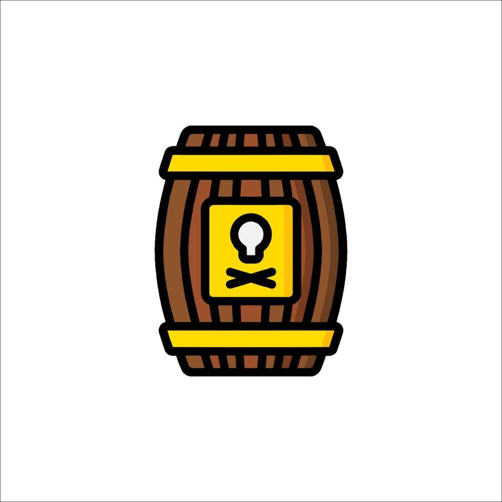 A barrel with a skull and crossbones icon vector