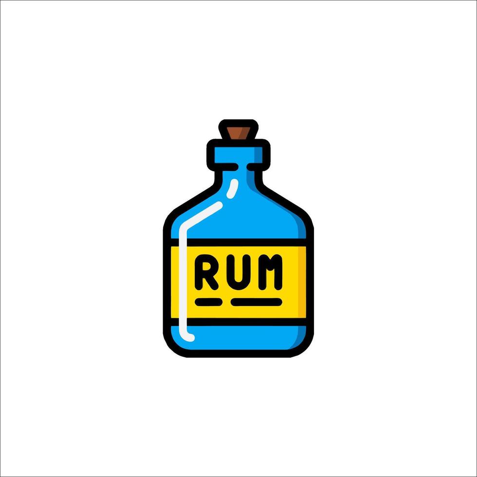 A bottle of rum with the word rum written on it vector