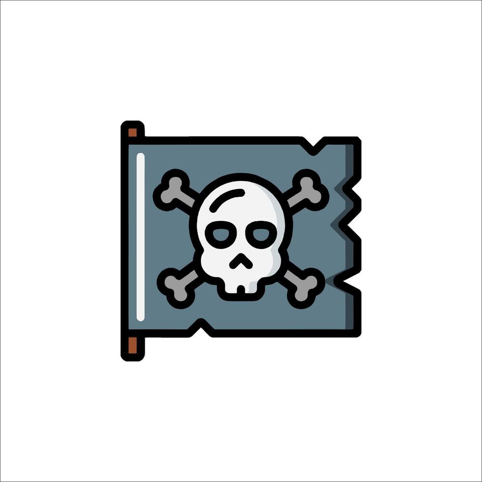 Pirate flag icon illustration vector