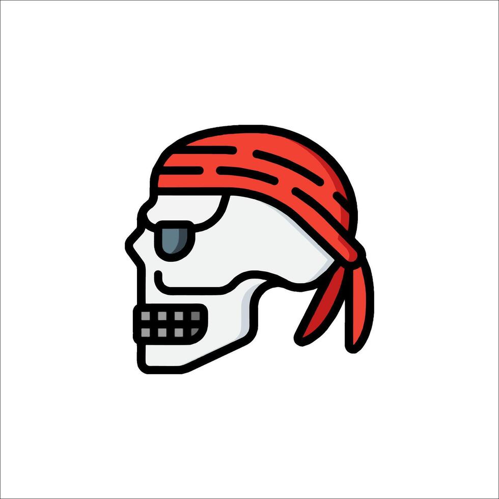A skull with a bandana on it vector