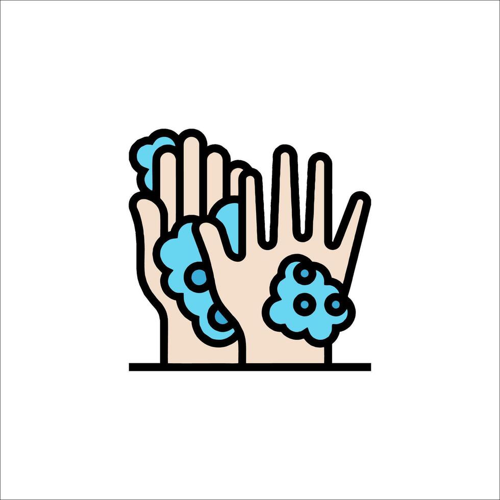 Wash hands icon with blue and white hands vector