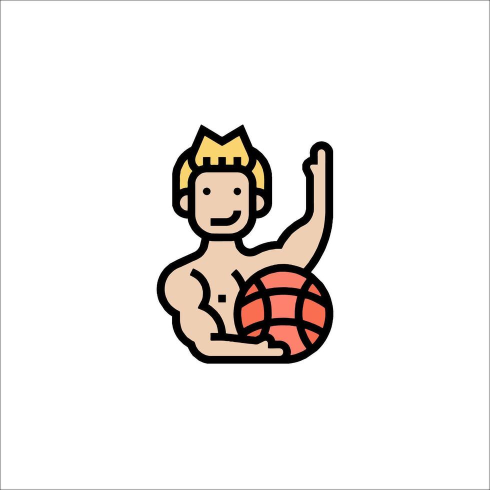 A cartoon man holding a basketball ball vector