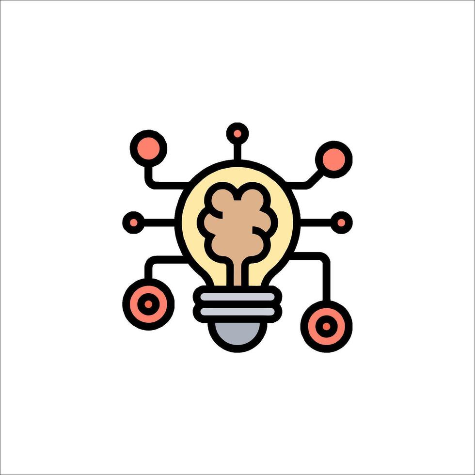 A light bulb with a brain inside it vector