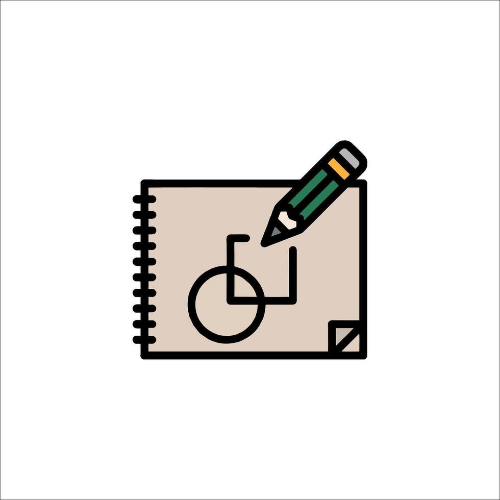 A pencil and a notebook with a letter on it vector
