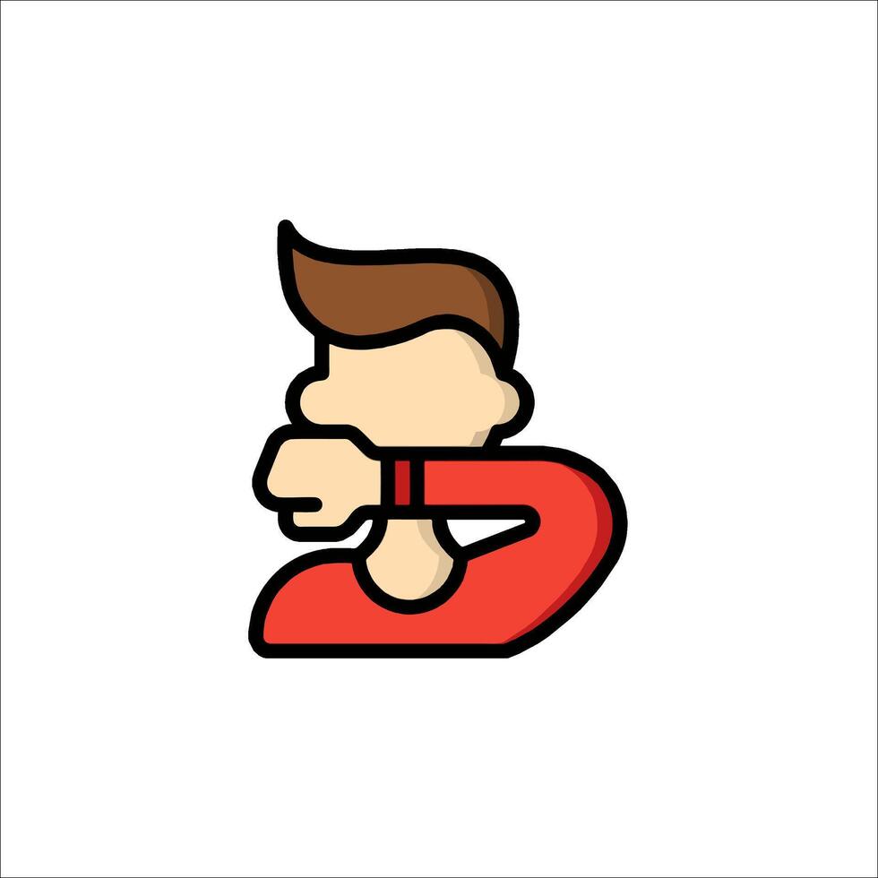 A man with his hand on his face, holding his fist up vector