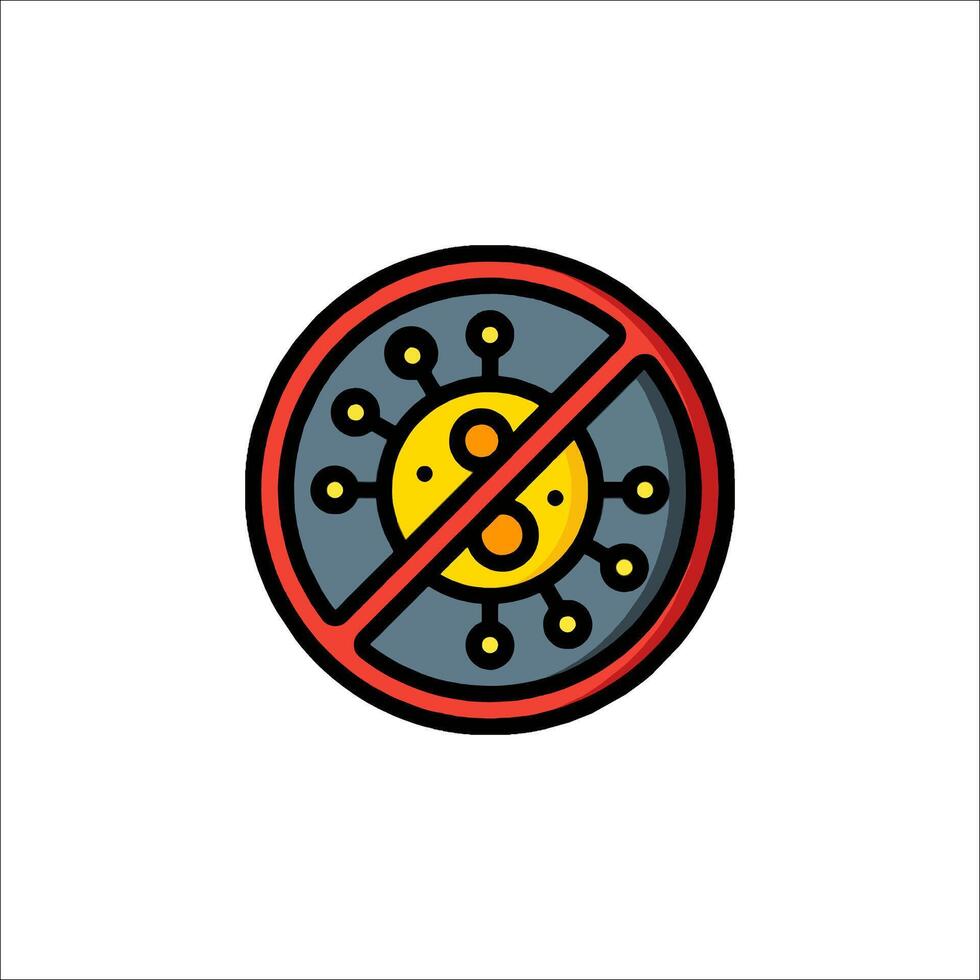 No virus sign icon, illustration vector