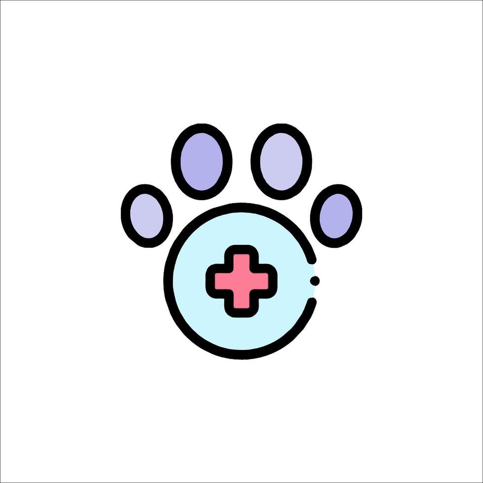 A paw print with a cross on it vector
